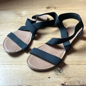 Black sandals, size 11, strappy